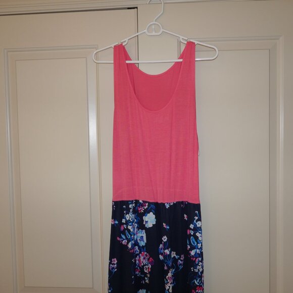 Floral Maxi Dress for Women - Pink and Navy - Picture 3 of 7